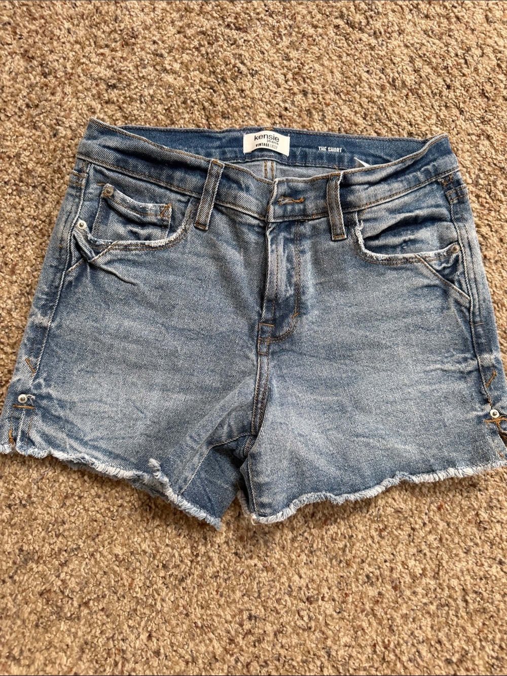 Kensie Light Wash Denim Cutoff Shorts